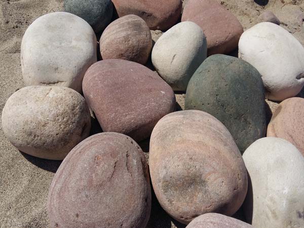 Multicolored pebbles